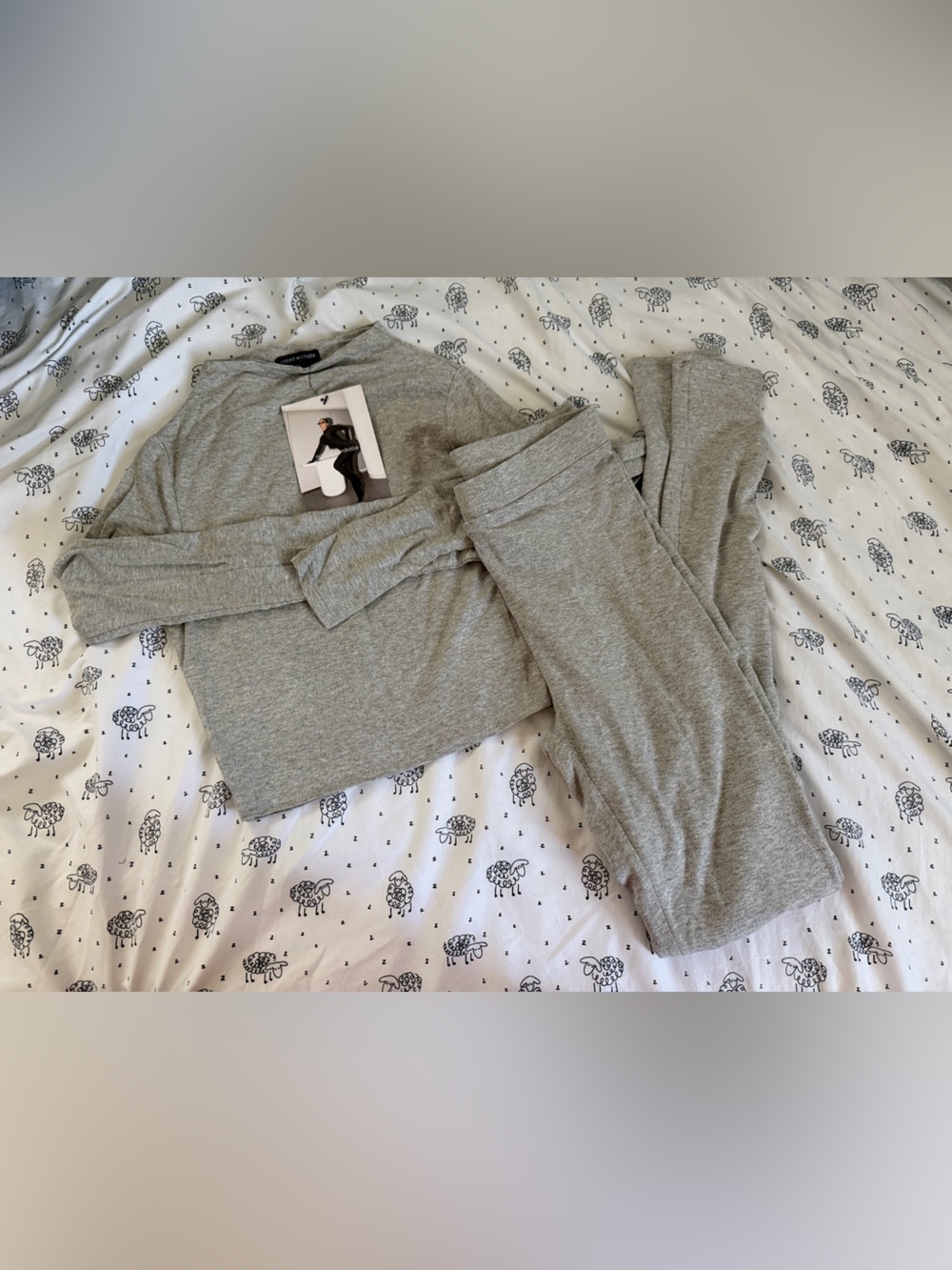 NWT NAKED WARDROBE GREY LEGGING SET